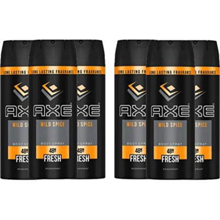 AXE Deodorant Body Spray, Wild Spice, 5.07oz (150ml) each, Pack of 6