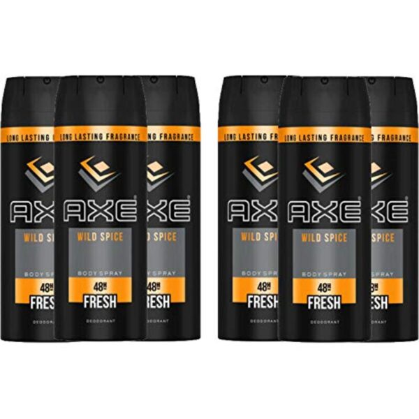 AXE Deodorant Body Spray, Wild Spice, 5.07oz (150ml) each, Pack of 6