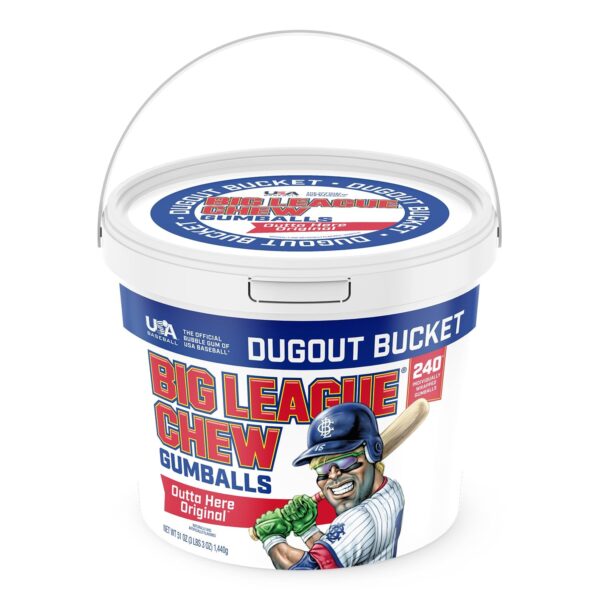 Big League Team Rally Bucket 240 Individually Wrapped Gumballs, 50.8 oz each