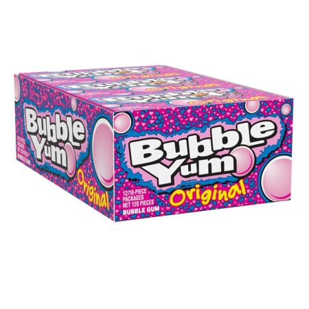 BUBBLE YUM Original Flavor Chewy, Bubble Gum, 2.82 oz each, Pack of 12