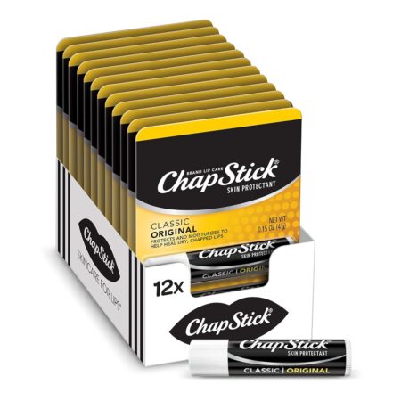 ChapStick Classic Original Lip Balm, 0.15 Oz, Pack of 12