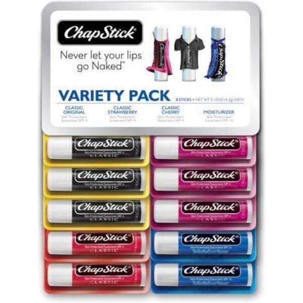 Chapstick Lip Balm, Variety Pack, 12 Sticks