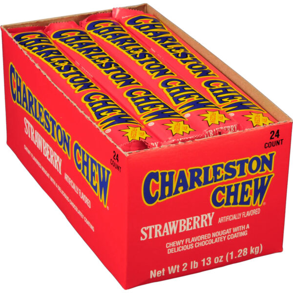 Charleston Chews Chocolates, Strawberry Flavor, 1.87 Oz Bars, Pack of 24