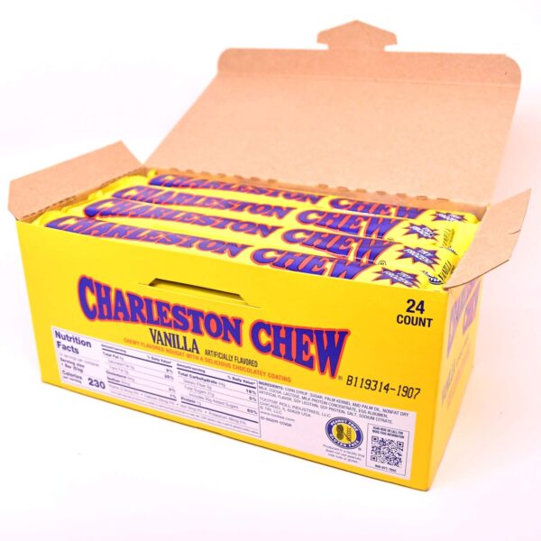 Charleston Chews Chocolates, Vanilla Flavor, 1.87 Oz Bars, Pack of 24