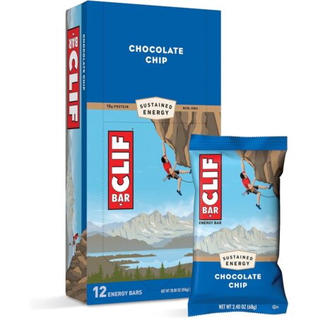 CLIF BARS Energy Bars, Chocolate Chip, 2.4 Oz each, Pack of 12