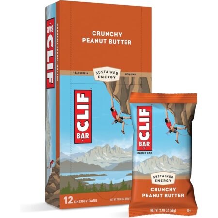 CLIF BARS Energy Bars, Crunchy Peanut Butter, 2.4 Oz each, 12 Count