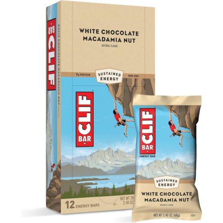 CLIF BARS Energy Bars, White Chocolate Macadamia Nut Flavor, 2.4 Oz each, 12 Count