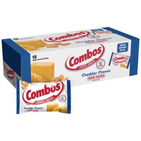 COMBOS Cheddar Cheese Cracker Baked Snacks 1.7 Oz each, Pack of 18