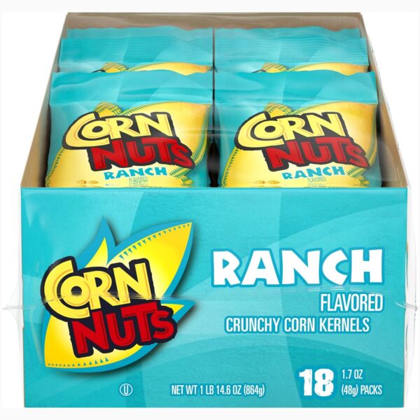 Corn Nuts Ranch Crunchy Corn Kernels, 1.7 oz Bags, Pack of 19