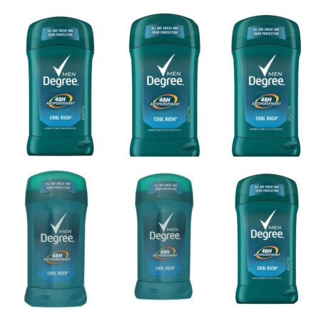 Degree Men Original Antiperspirant Deodorant, Cool Rush, 2.7 oz each, 6 Count