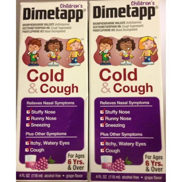 DIMETAPP ELIXIR Cold & Cough, 4 Oz each, Pack of 2