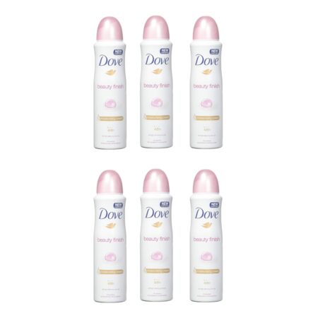 DOVE Deodorant & Anti-Perspirant, Beauty Finish, 5.07Oz (150Ml) each , Pack of 6