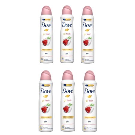 DOVE Go Fresh Pomegranate & Lemon Verbena Deodorant Spray, 5.07 FL Oz (150 ml) each, Pack of 6