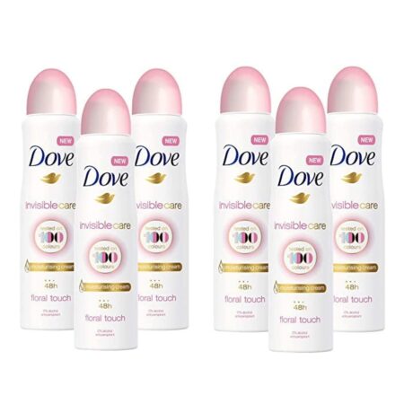 DOVE Invisible Care Body Spray, Floral Touch, 8.45fl oz (250ml) each, Pack of 6