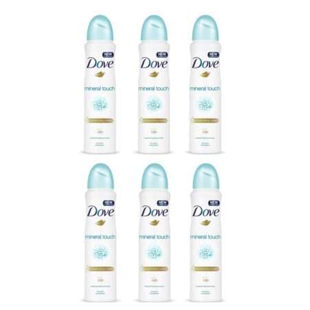 DOVE Mineral Touch Deodorant Infused With Dead Sea Minerals, 8.5 Fl Oz (250ml), Pack of 6