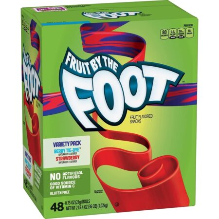 Betty Crocker Fruit by the Foot Fruit Snacks Variety Pack, 0.75 Oz each, Pack of 48 Count