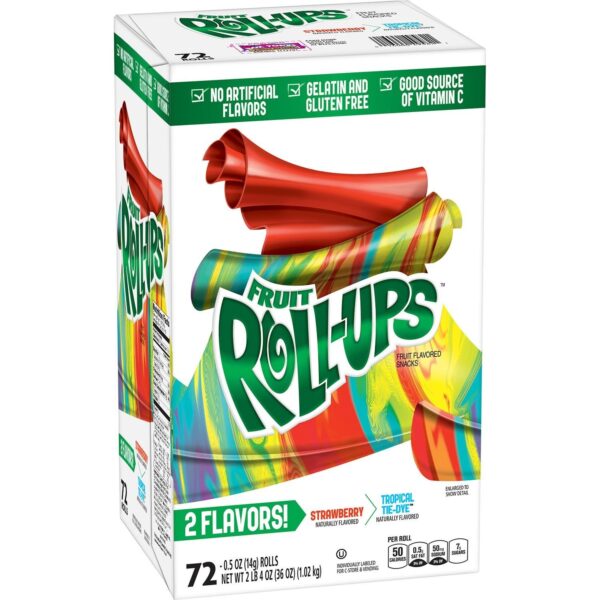 Fruit Roll-Ups Fruit Snacks, Variety Pack, 0.5 oz each, 1 Pack of 72 Count