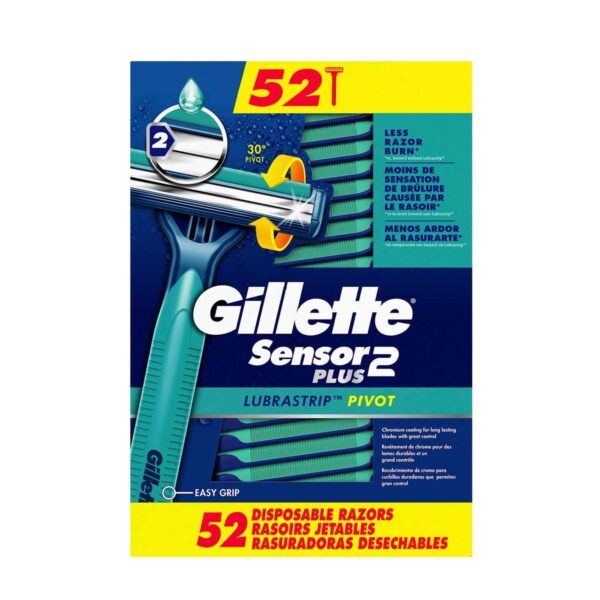 Gillette Sensor2 Plus Disposable Razor, 52 Count