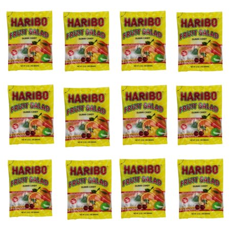 HARIBO Gummi Candy, Fruit Salad, 5 oz Bag, Pack of 12