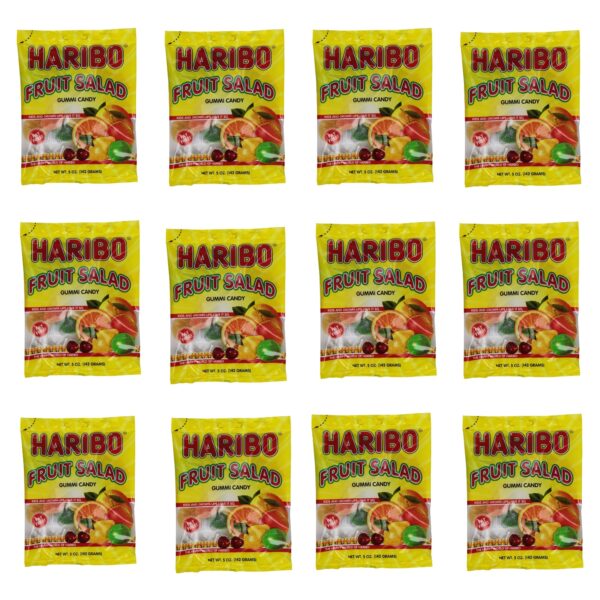 HARIBO Gummi Candy, Fruit Salad, 5 oz Bag, Pack of 12