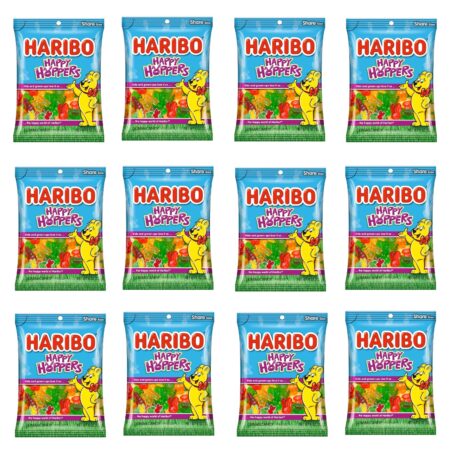 HARIBO Gummi Candy, Happy Hoppers, 4 oz Bag, Pack of 12