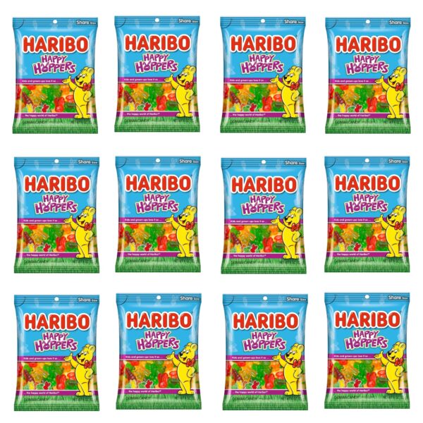 HARIBO Gummi Candy, Happy Hoppers, 4 oz Bag, Pack of 12