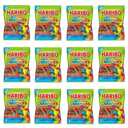 HARIBO Gummi Candy, Rainbow Warms, 5 oz Bag, Pack of 12