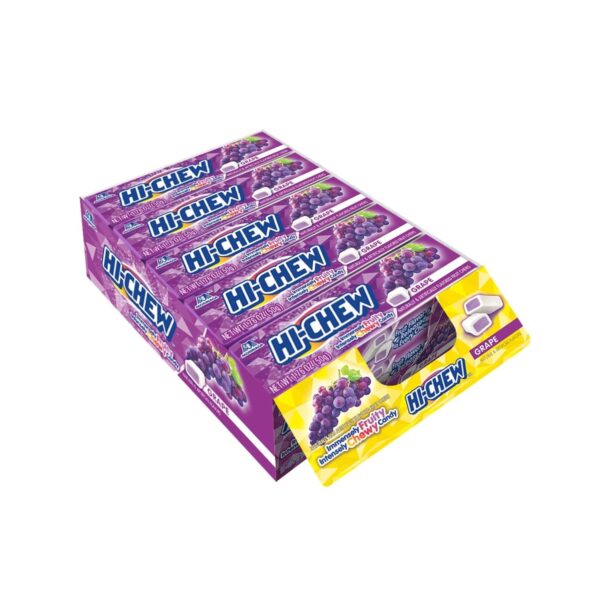 HI-CHEW Chewy Taffy Candy, Grape Flavor, 1.76oz each, 15 Count