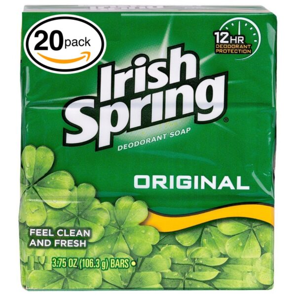 Irish Spring Deodorant Soap, Original, 3.75 Oz each, 20 Count