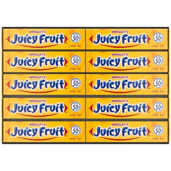 WRIGLEY'S Juicy Fruit Chewing Gum, Bulk Pack, 5 Stick Per Pack, Pack of 40