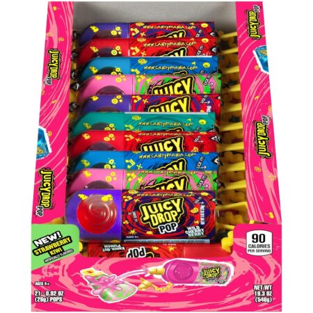 Juicy Drop Pop Variety Pack, Assorted Flavors Sweet Lollipops, 0.92 Oz, 21 Count