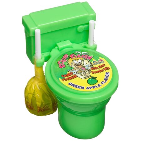 Kidsmania Sour Flush Candy Plunger with Sour Powder Dip, 1.38 Oz each, Pack of 12