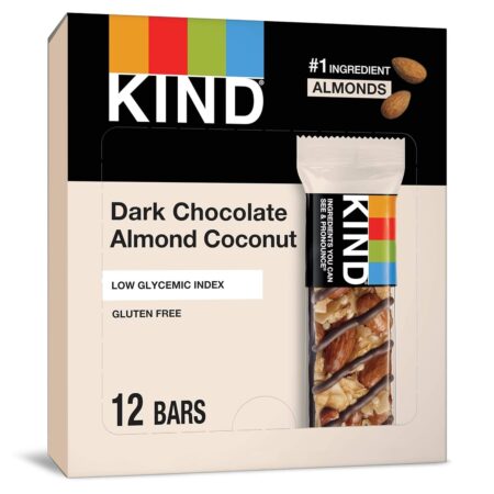 KIND Bars, Dark Chocolate Almond & Coconut, Healthy Snacks, Pack of 12