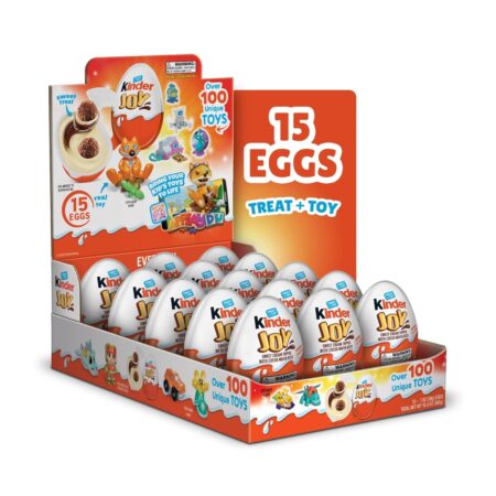 Kinder Joy Eggs, Sweet Cream and Chocolatey Wafers, 0.7 oz each, 15 Count