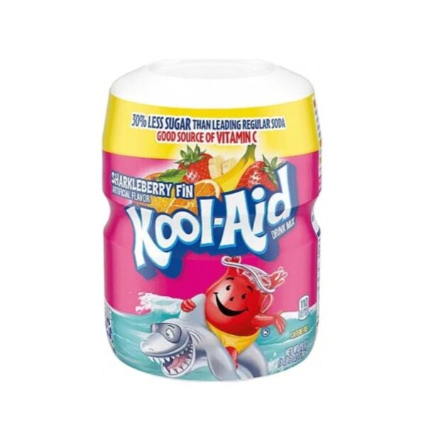 Kool-Aid Caffeine Free Sweetened Powdered Drink Mix, Sharkleberry fin Flavor, 19 oz Canister