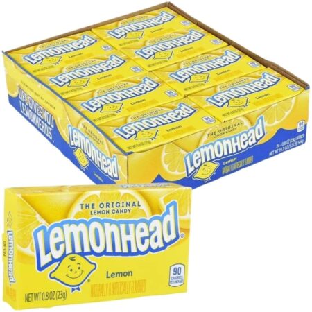 Lemonhead Chewy Candy, Yellow, 0.8 Ounce Box, 24 Ct