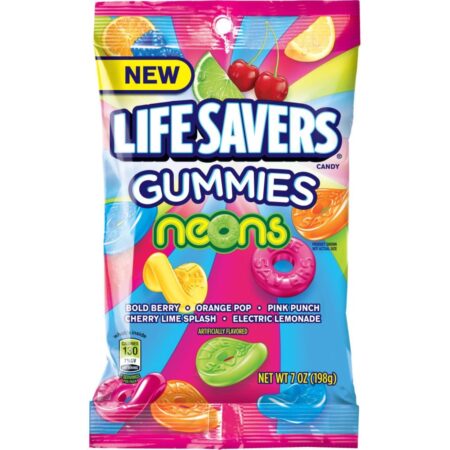 Lifesavers Gummies Neon Candies, 7 Oz each, Pack of 12