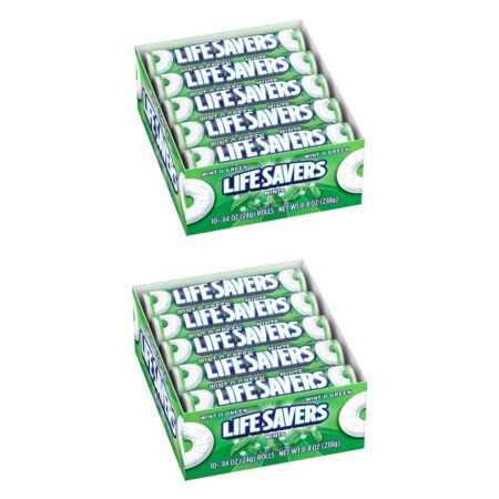 LIFE SAVERS Mint Rolls, WINT O GREEN , 8.4 Oz each, Pack of 20