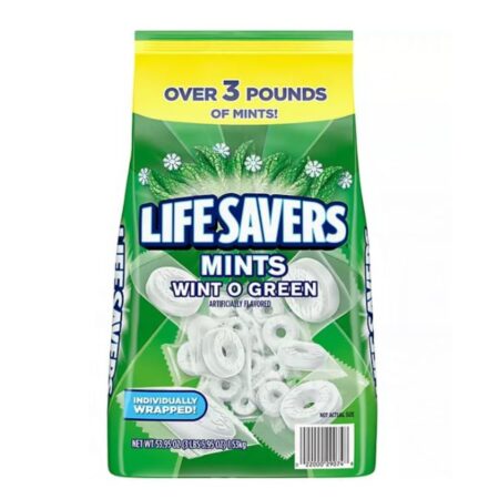 LifeSavers Wint-O-Green Breath Mints Bulk Hard Candy Candies 53.95 oz (3.3 lbs), 1 Pack