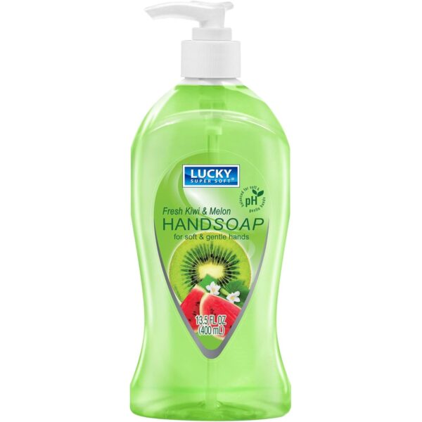 Lucky Liquid Hand Soap, Fresh Kiwi Lemon, 13.5 Oz each, Pack of 12