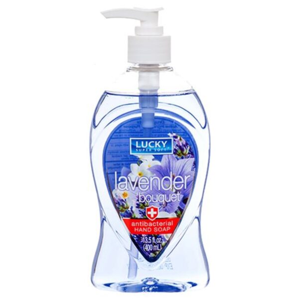 LUCKY Antibacterial Liquid Soap, Lavender Bouquet, 13.5 Fl Oz, 12 Count