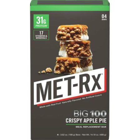 MET-Rx Big 100g Protein Bar, Apple Pie, 3.52 Oz each, 9 Count