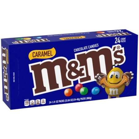 M&M's Caramel Chocolate Candy, 1.41 oz each, Pack of 24