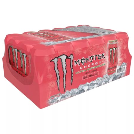 Monster Green Energy Can Drink, Watermelon, 16 Fl Oz each, 24 Count