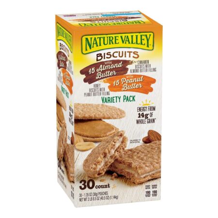 Nature Valley Almond & Peanut Butter Biscuits, 1,2 Oz each, 30 Count