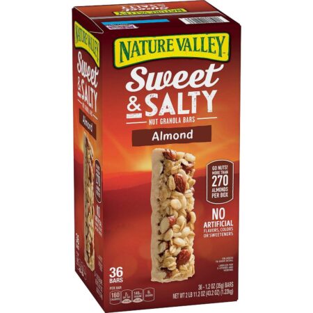 Nature Valley Sweet & Salty Nut Almond Granola Bars, 1,2 Oz each, 36 Count