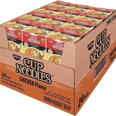 Nissin Chicken Cup Noodles, 2.25 Oz each Cup, Pack Of 24