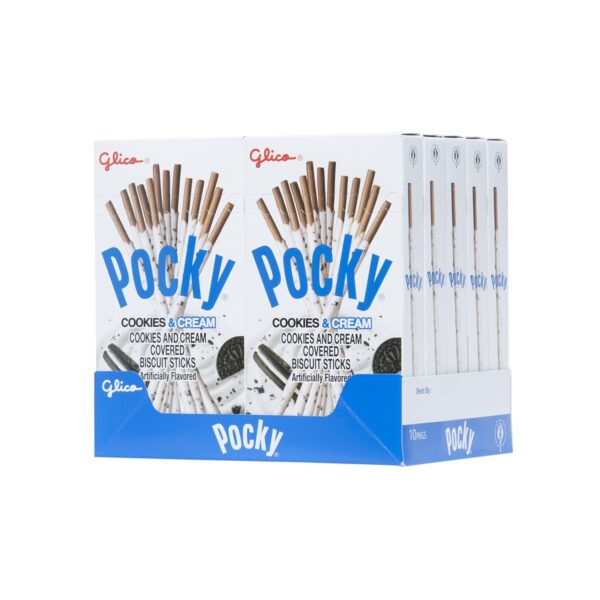 Pocky Biscuit Stick, Cookie & Cream Flavor, 2.47 Oz each, Pack of 10