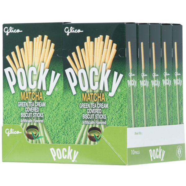 Pocky Biscuit Stick, Matcha Green Tea Flavor, 2.47 Oz each, Pack of 10