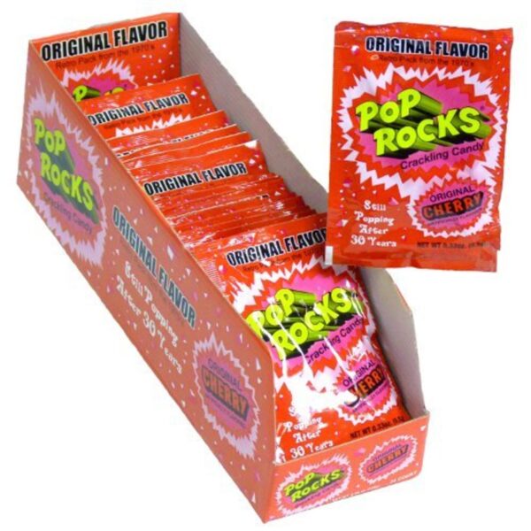 POP ROCKS Popping Candy, Cherry, 0.37 Oz each, 24 Count